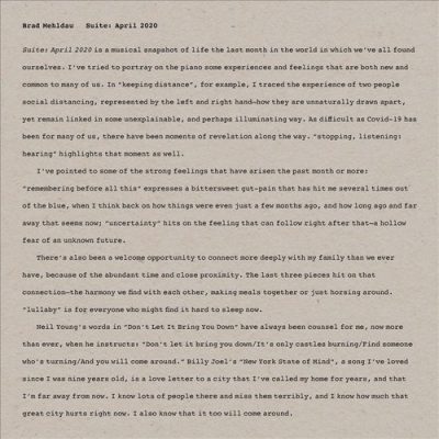 Brad Mehldau - Suite: April 2020 (2020)